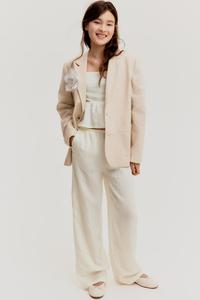 Брюки с завязками H&M, бежевый