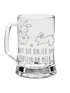 Кружка для пива в виде панциря кролика с надписью на прозрачном фоне Mr. & Mrs. Panda