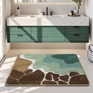 Dajiang Ковер 80х50 см для ванной комнаты, впитывающий, нескользящий, с рисунком кораллового рифа