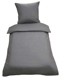 Однотонное постельное белье из 2 предметов 135 х 200 см антрацит однотонный хлопок Renforce leonado vicenti