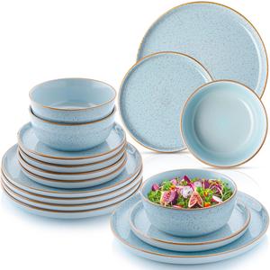 Набор посуды «Рио-лагуна» - 18 предметов из керамики Sänger, синий