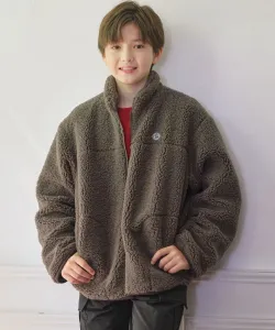 Куртка с воротником-стойкой и боа J.Press, цвет Brown [030]