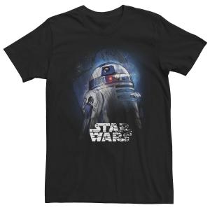 Мужская потертая футболка Last Jedi R2-D2 с портретной раскраской Star Wars