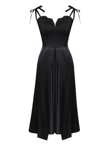 POST MERIDIEM платье миди Flowy Slit, черный