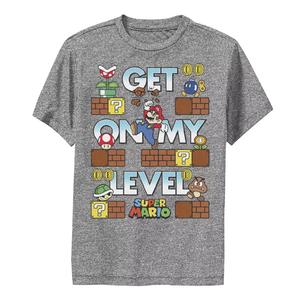 Футболка с изображением Nintendo Super Mario Get On My Level для мальчиков 8–20 лет, игра, игра Licensed Character