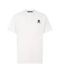 Хлопковая футболка с вышитым монограммным логотипом Roberto Cavalli, белый