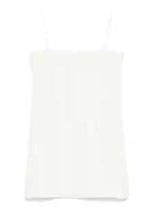 Платье из смесовой льняной ткани MIU MIU, белый