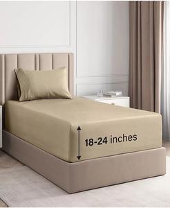 Комплект листов из микрофибры с очень глубокими карманами CGK Unlimited, бежевый