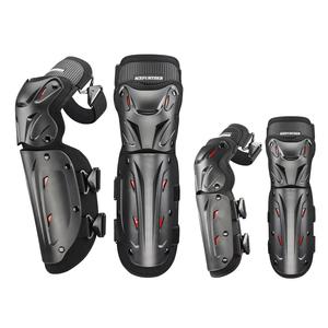 Комплект защиты коленей и локтей для внедорожной езды на мотоцикле, мотоциклетные наколенники для взрослых, мотоциклетная экипировка для мужчин с трехсекционной конструкцией, защита коленей и голеней с широкими боковыми вставками ACEFURTHER, Black