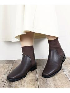 Вязаные ботинки с квадратным носком 9051 Liberty Doll, цвет Dark Brown Pu