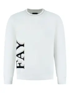 Свитер с круглым вырезом и логотипом Fay Kids, белый