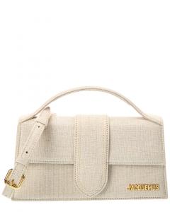 Большая льняная сумка через плечо Jacquemus Bambino, бежевый