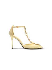 Туфли-лодочки на шпильке из лакированной кожи Sync Balmain, желтый/розовый
