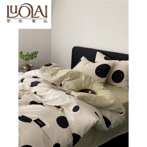 LUOLAI HOME Комплект постельного белья 1,5-спальный, 4 предмета, простыня, размер 200x200 см