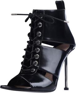 Женские сексуальные босоножки Zszszsu с открытым носком, стойкой на шпильке, ботильоны на высоком каблуке, модные с шнуровкой, с вырезами, летние праздничные туфли, размер 4-16 US, Black