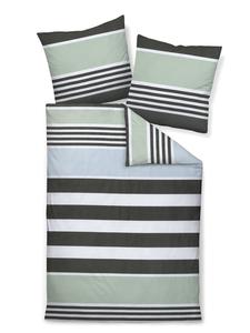 Постельное белье Janine Satin JD - современная полоска в шалфейно-зеленом цвете Janine, 135 x 200 + 80 x 80 см