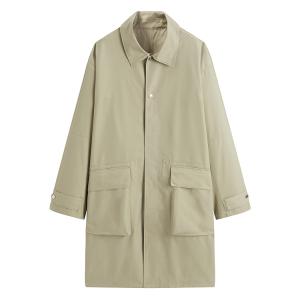 PEACEBIRD MEN Тренч мужской серо-зеленый