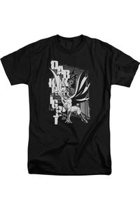 Футболка с коротким рукавом и вертикальными буквами Batman для взрослых Gildan, черный