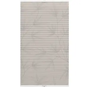 Жалюзи плиссе мой дом "Декор Бамбук Лунный луч серый", непрозрачные, без сверления, натяжные, зажимная опора со стопорным винтом, непрозрачные My Home