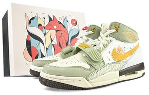 Баскетбольные кроссовки Legacy 312 Vintage женские с высоким верхом, желтые/зеленые Jordan