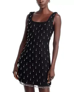 Мини-Платье Амелии, украшенное вышивкой Kobi Halperin, черный