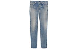 Джинсы женские Saint Laurent с эффектом потертостей, синий