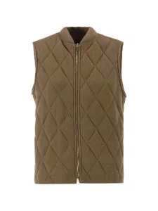 Жилет с простеганным дизайном и украшением пайетками Fabiana Filippi, коричневый