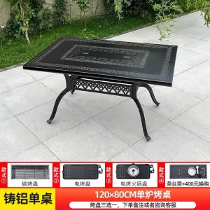 Стол Green Water с одинарным грилем, 120х80 см, черный