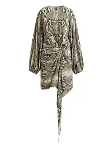 Платье асимметричного кроя с объемными рукавами Essentiel Antwerp, серый