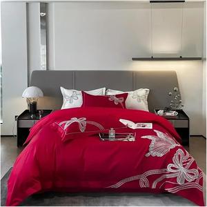 Generic Комплект постельного белья из египетского хлопка с вышивкой бабочкой