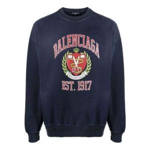 Свитер est. 1917 college logo print crewneck sweatshirt 'navy' Balenciaga, синий