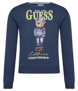 Толстовка Guess Regular Fit с принтом, синий