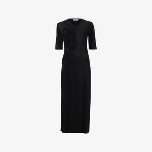 Платье миди Leem с аппликацией в виде рюша, черный