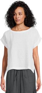 Топ Eileen Fisher Organic Cotton Voile Box Ballet Neck Square Top, White