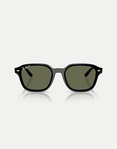 Солнцезащитные очки Ray-Ban Rb4458d с квадратными поляризованными линзами и зелеными стеклами в черном цвете
