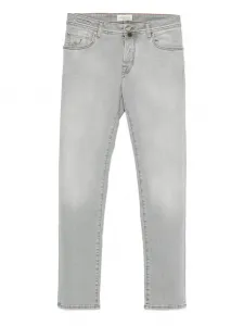 Джинсы с контрастной строчкой JACOB COHEN, серый