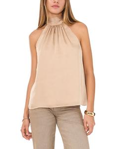 Блузка с высоким воротником и завязками 1.STATE, коричневый/бежевый