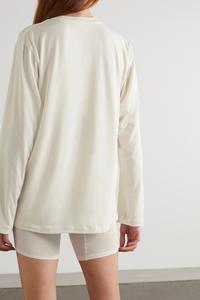 SKIMS Футболка бойфренда из эластичного модала и смесового хлопкового джерси - Мраморный, кремовый