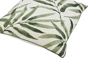 Done. Чехол на подушку "Areca Palm", (1 шт.), чехол с льняным наполнением, с принтом на одной стороне с природным мотивом 45х45 см, зеленый