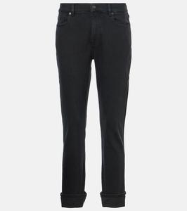 Узкие джинсы скинни Relaxed Skinny с низкой посадкой 7 For All Mankind, черный