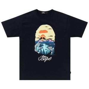 Футболка BAPE Mr. Bathing Ape Head Wide Tee, Navy
