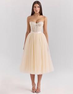 Платье-миди из тюля House of CB Darling в винтажном кремовом цвете