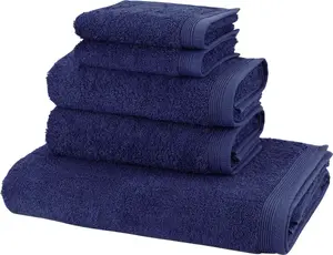 Набор полотенец Möve "Basic", (комплект, 5 шт., 2 гостевых полотенца 30х50 см - 2 полотенца для рук 50х100 см - 1 банное полотенце 80х150 см), высочайшего качества махровые полотенца (5 шт.), цвет deep sea