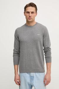 Хлопковый свитер Gant, серый