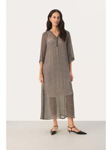 Платье BeritPW, прямого кроя, маленького размера, черное, с зигзагообразным принтом PART TWO