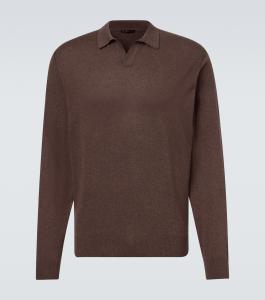 Кашемировый свитер-поло Rubinacci, коричневый