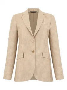 Блейзер из чистой шерсти с полосатым узором Brooks Brothers, нейтральный