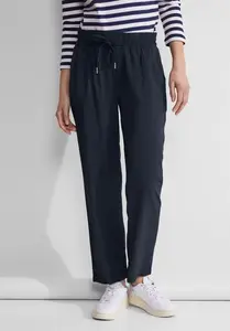 Брюки-скинни STREET ONE, средняя талия, синий