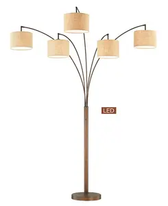 Lucianna 83" 5-ти арочный светодиодный напольный светильник с диммером Artiva Usa, bronze