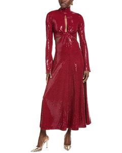 Michael Kors Collection Платье миди с пайетками и вырезами, красный